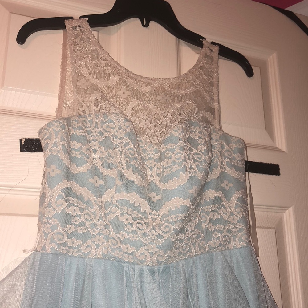 Formal Champagne-Blue Junior’s Dress